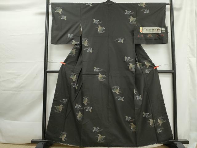 平和屋着物■本場大島紬　飛鳥文　証紙付き　正絹　逸品　DABK3394qa