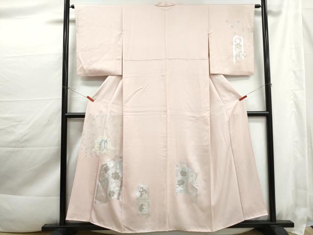 平和屋着物■訪問着　孔雀更紗花文　銀彩　正絹　逸品　DABK3397qa