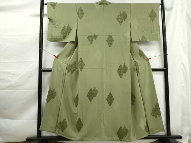 平和屋着物■上質な小紋　重ね菱文　正絹　逸品　DABK3398qa
