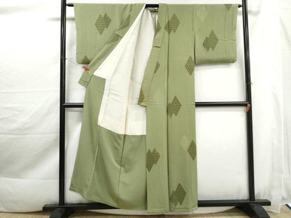 平和屋着物■上質な小紋　重ね菱文　正絹　逸品　DABK3398qa