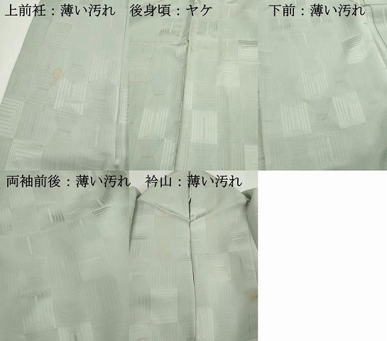 平和屋着物■上質な色無地　幾何学文　藍白色　正絹　逸品　DABK3399qa