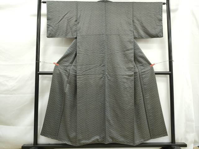 平和屋着物■男性　小紋　網目文　正絹　逸品　DABK3400qa