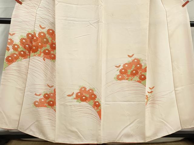 平和屋着物■訪問着　駒刺繍　草花文　金彩　正絹　逸品　DABK3407qa
