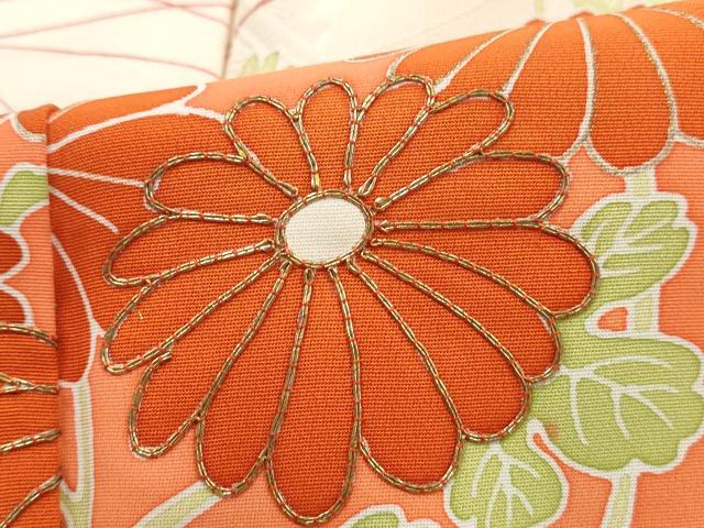 平和屋着物■訪問着　駒刺繍　草花文　金彩　正絹　逸品　DABK3407qa