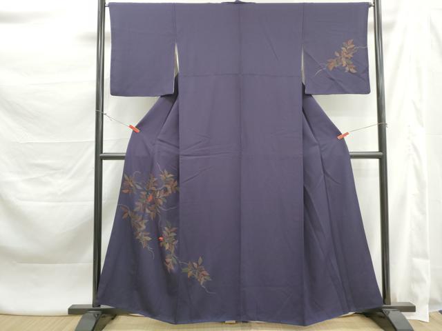 平和屋着物■訪問着　刺繍　枝葉文　正絹　逸品　DABK3411qa