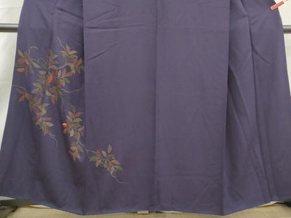 平和屋着物■訪問着　刺繍　枝葉文　正絹　逸品　DABK3411qa