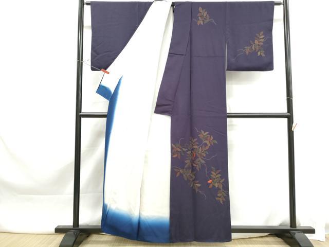 平和屋着物■訪問着　刺繍　枝葉文　正絹　逸品　DABK3411qa