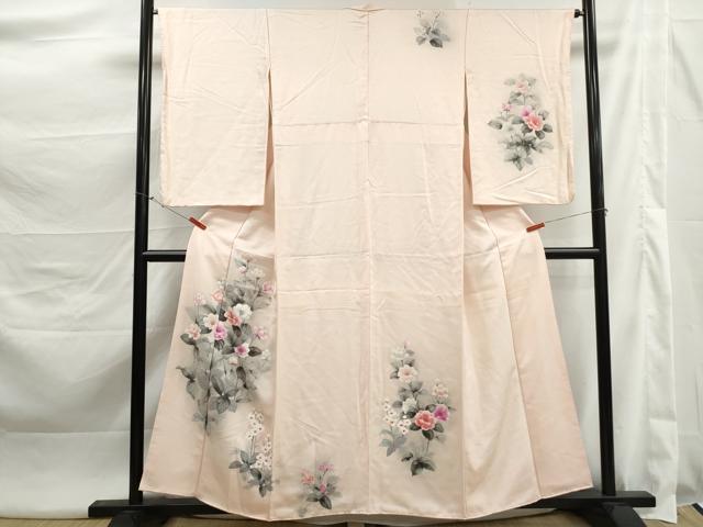 平和屋着物■訪問着　手描き　草花文　暈し染め　正絹　逸品　DABK3416qa
