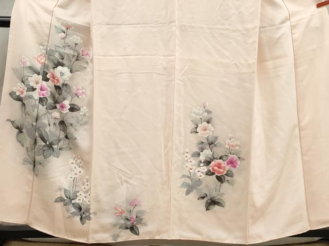 平和屋着物■訪問着　手描き　草花文　暈し染め　正絹　逸品　DABK3416qa
