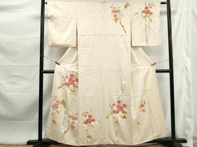平和屋着物■訪問着　駒刺繍　枝花文　金彩　正絹　逸品　DABK3417qa