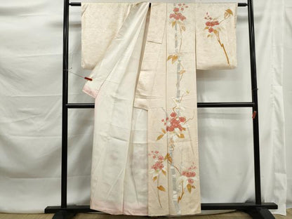 平和屋着物■訪問着　駒刺繍　枝花文　金彩　正絹　逸品　DABK3417qa