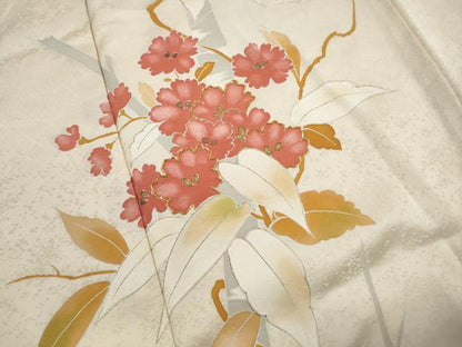 平和屋着物■訪問着　駒刺繍　枝花文　金彩　正絹　逸品　DABK3417qa