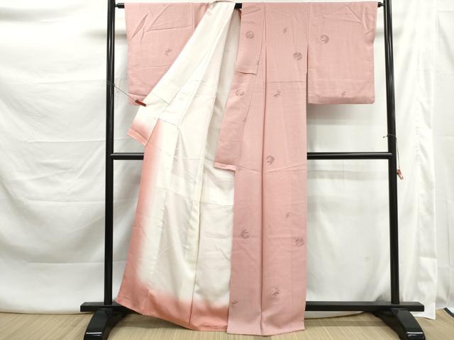 平和屋着物■上質な小紋　花丸文　笹松　金彩　正絹　逸品　DABK3432qa