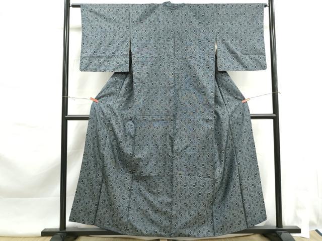 平和屋着物■本場大島紬　亀甲花文　割り込み絣　正絹　逸品　DABK3437qa