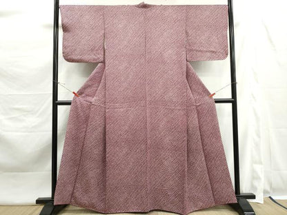 平和屋着物■上質な小紋　斜縞文　正絹　逸品　DABK3438qa