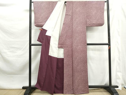 平和屋着物■上質な小紋　斜縞文　正絹　逸品　DABK3438qa