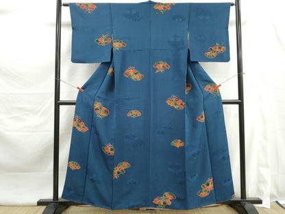 平和屋着物■上質な小紋　地紋起こし　舞花文　正絹　逸品　DABK3447qa