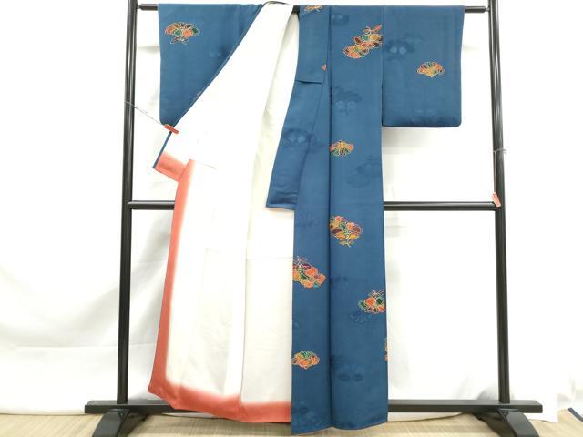 平和屋着物■上質な小紋　地紋起こし　舞花文　正絹　逸品　DABK3447qa