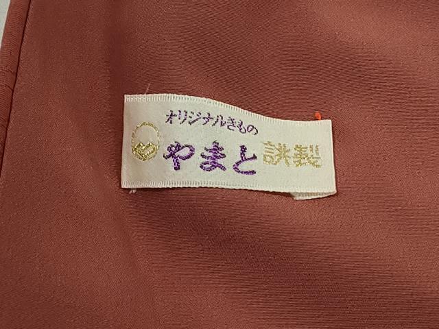 平和屋着物■上質な色無地　舞楓地紋　栗皮茶色　やまと誂製　正絹　逸品　DABK3449qa