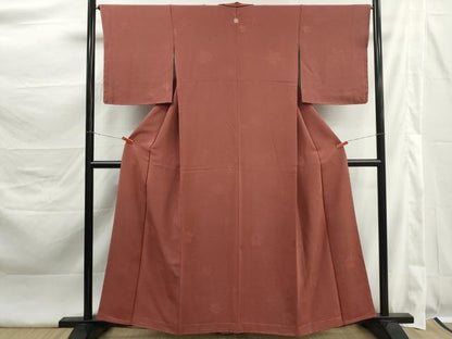 平和屋着物■上質な色無地　舞楓地紋　栗皮茶色　やまと誂製　正絹　逸品　DABK3449qa