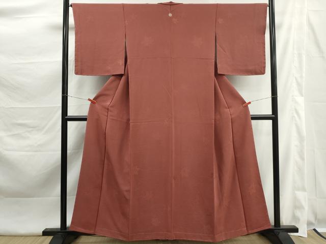平和屋着物■上質な色無地　舞楓地紋　栗皮茶色　やまと誂製　正絹　逸品　DABK3449qa