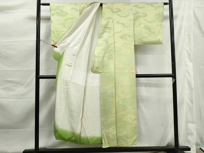 平和屋着物■上質な小紋　重ね雲地紋　暈し染め　正絹　逸品　DABK3450qa