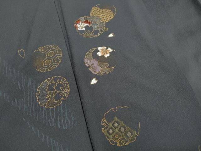 平和屋着物■訪問着　刺繍　雪輪花文　金銀彩　正絹　逸品　DABK3451qa