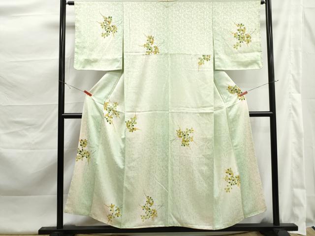 平和屋着物■上質な小紋　枝葉文　暈し染め　正絹　逸品　DABK3458qa