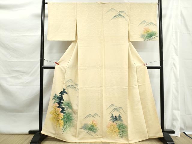 平和屋着物■訪問着　風景樹林文　正絹　逸品　DABK3463qa