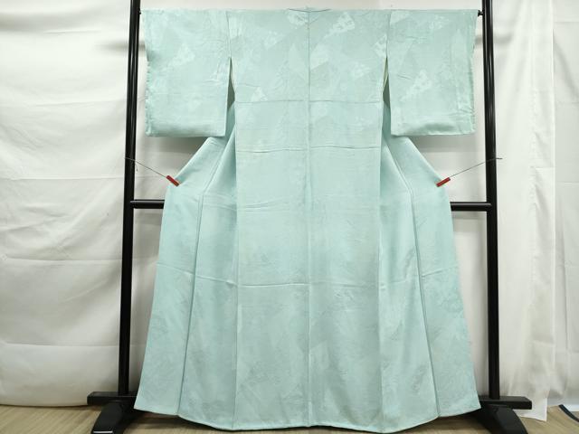 平和屋着物■上質な色無地　切嵌更紗花地紋　白藍色　鈴乃屋扱い　正絹　逸品　DABK3467qa