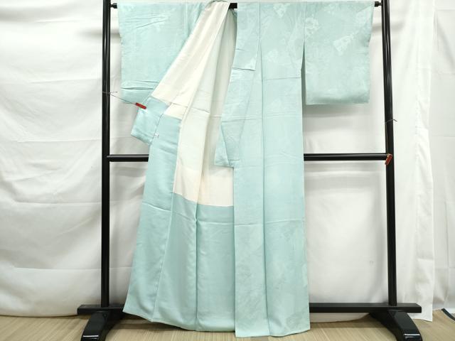平和屋着物■上質な色無地　切嵌更紗花地紋　白藍色　鈴乃屋扱い　正絹　逸品　DABK3467qa