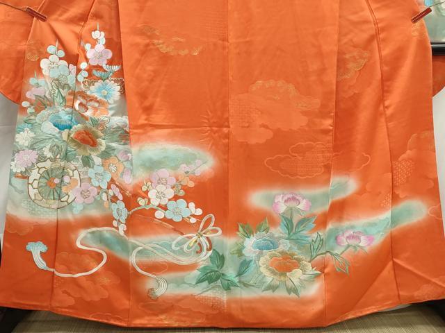 平和屋着物■豪華振袖　総刺繍　駒刺繍　花車文　暈し染め　金銀糸　正絹　逸品　DABK3477qa