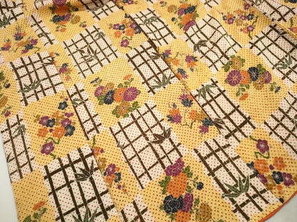 平和屋着物■上質な小紋　総絞り　笹竹花文　やまと誂製　正絹　逸品　DABK3478qa