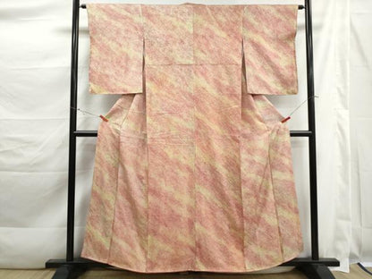 平和屋着物■大変加工の良い総絞り小紋　霞文　正絹　逸品　DABK3479qa