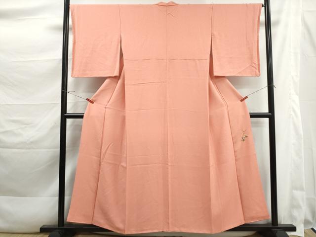 平和屋着物■本草木染作家　瑞寶　色無地　小花尽くし地紋　東雲色　鈴乃屋扱い　正絹　逸品　DABK3487qa