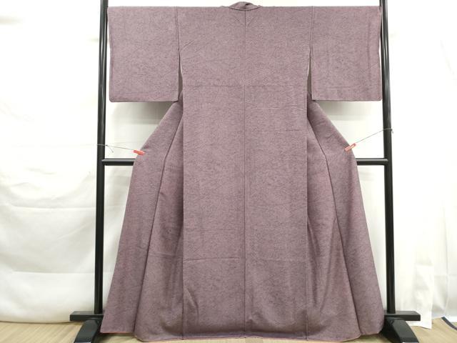 平和屋着物■上質な小紋　切嵌更紗花文　正絹　逸品　DABK3488qa