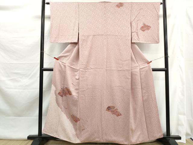 平和屋着物■訪問着　絞り　刺繍　地紙花文　正絹　逸品　DABK3492qa
