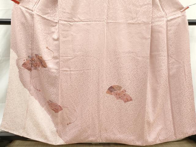 平和屋着物■訪問着　絞り　刺繍　地紙花文　正絹　逸品　DABK3492qa