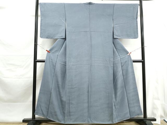 平和屋着物■上質な色無地　流水地紋　湊鼠色　正絹　逸品　DABK3494qa