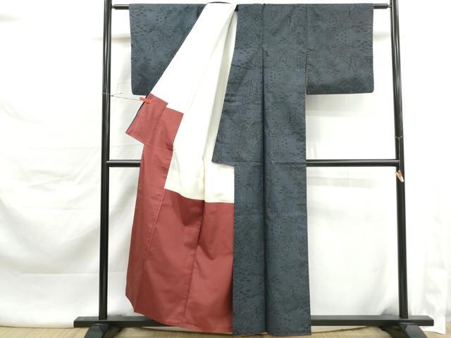 平和屋着物■本場大島紬　7マルキ　風景花文　正絹　逸品　DABK3496ya