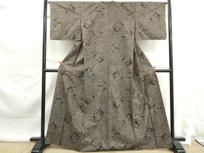 平和屋着物■本場大島紬　7マルキ　石畳花文　正絹　逸品　DABK3498qa