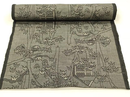 平和屋着物▼本場大島紬　反物　着尺　9マルキ　風景文　逸品　未使用　DABK3530zy
