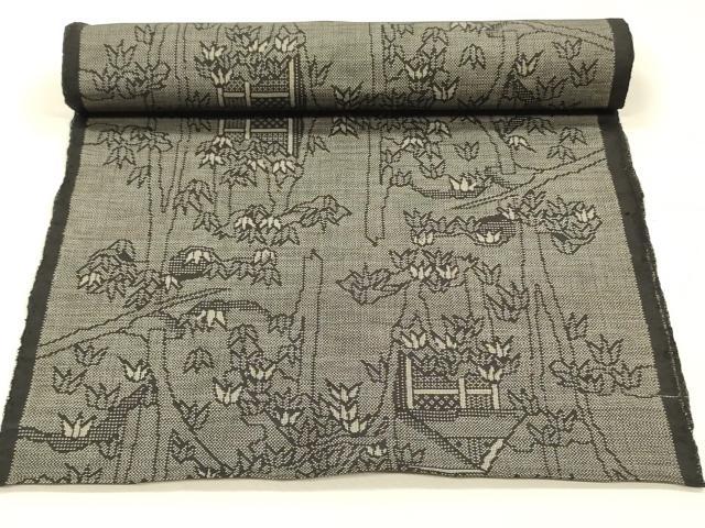 平和屋着物▼本場大島紬　反物　着尺　9マルキ　風景文　逸品　未使用　DABK3530zy