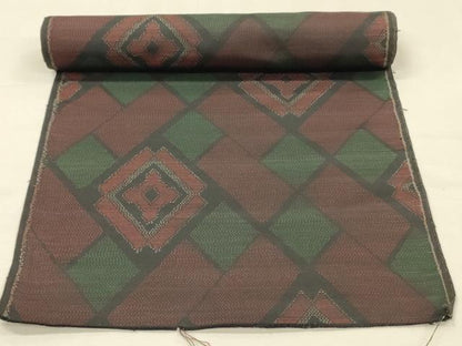平和屋着物▼本場大島紬　反物　着尺　菱文　逸品　未使用　DABK3531zy