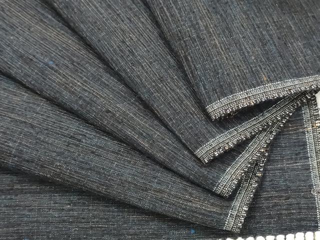 平和屋着物▼男性　結城紬　反物　着尺　アンサンブル　霞文　証紙付き　逸品　未使用　DABK3546zy
