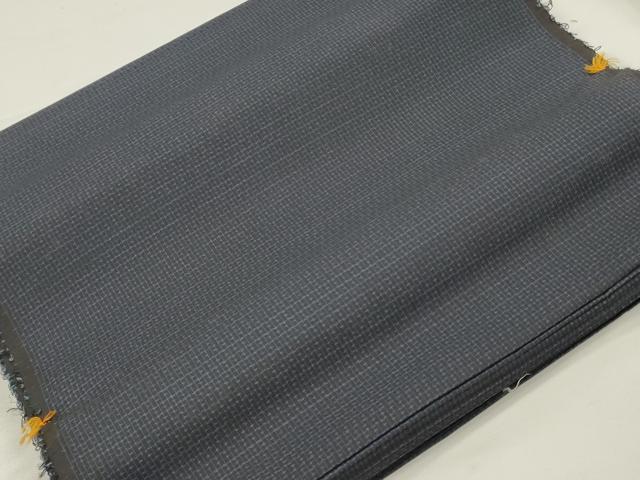 平和屋着物▼男性　本場大島紬　反物　着尺　格子　証紙付き　 逸品　未使用　DABK3574zy