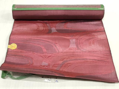 平和屋着物▼西陣　名古屋帯　帯反物　抽象文様　証紙付き　逸品　未使用　DABK3661zy