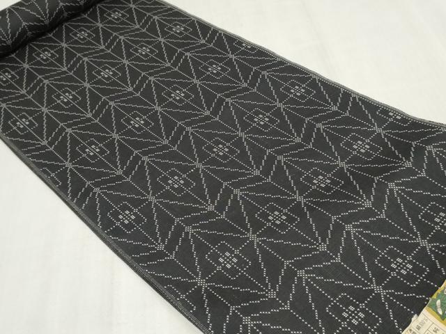 平和屋着物▼紬　反物　着尺　幾何学文　証紙付き　逸品　未使用　DABK3676zy