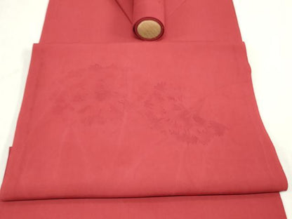 平和屋着物▼塩瀬　名古屋帯　帯反物　カーネーション　逸品　DABK3734zy