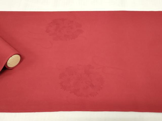 平和屋着物▼塩瀬　名古屋帯　帯反物　カーネーション　逸品　DABK3734zy